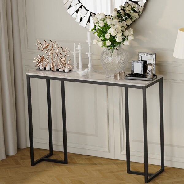 Modern Marble Entryway Console Table - W 39.4