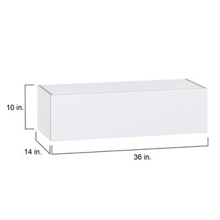 Fairhope Glacier White Slab Assembled Wall Bridge Cab with Lift Up 36 in. W x 10 in. H x 14 in. D DSWLU3610-FR