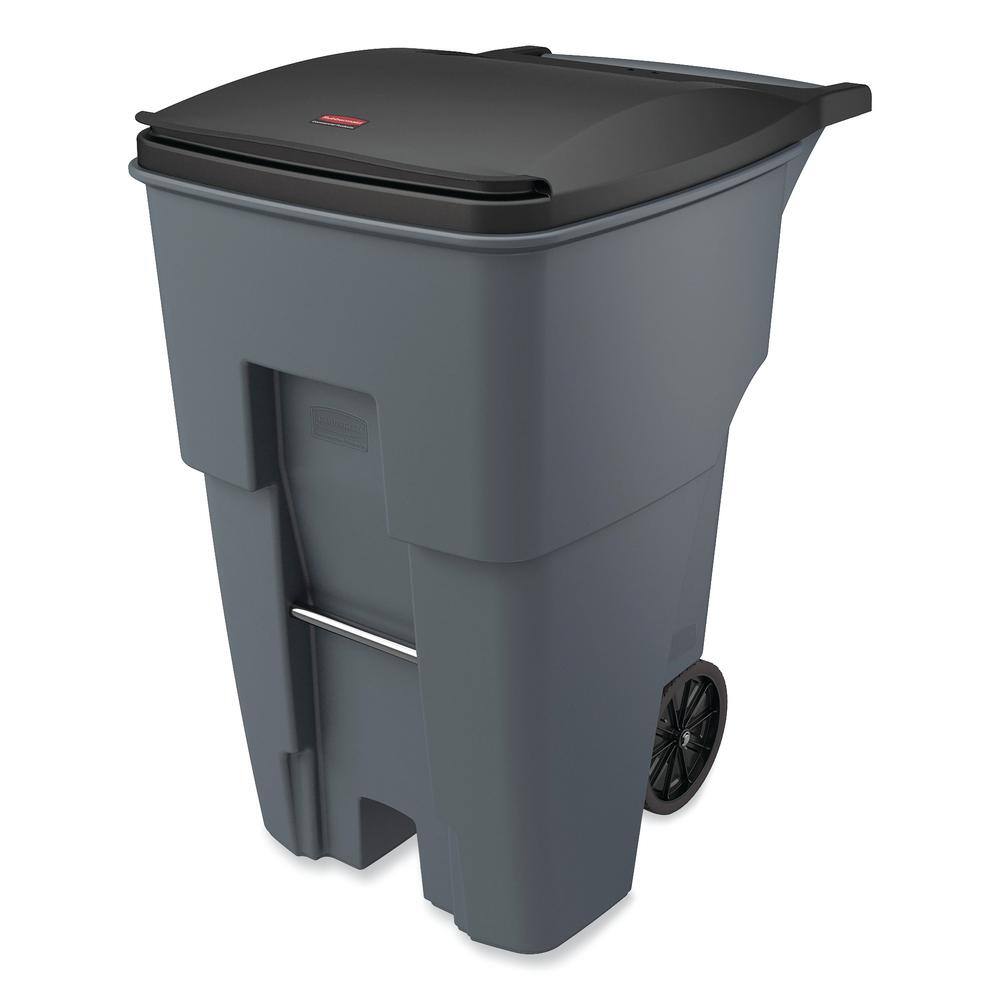 Rubbermaid Commercial Products Brute 95 Gal. Gray Polyethylene Rollout Heavy-Duty Waste Container RCP9W22GY