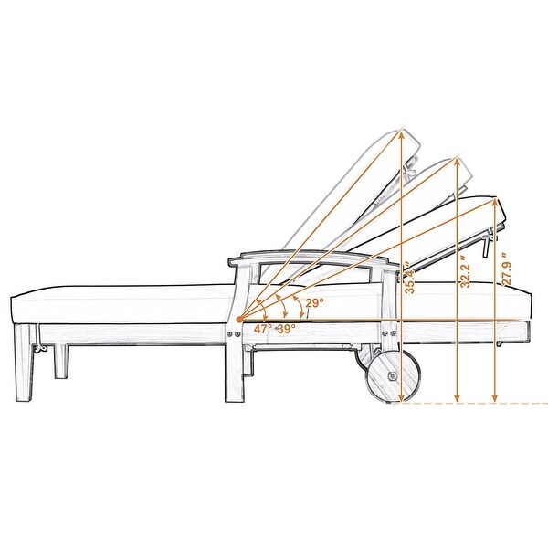 2pcs Outdoor Chaise Lounge with Cushion Wheels and Sliding Cup Table - Overstock - 35790595