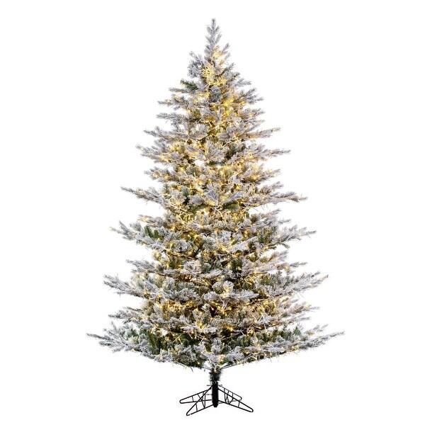 Vickerman 7.5' x 60 Flocked Kiana Artificial Christmas Tree，3mm LED Color Changing Lights