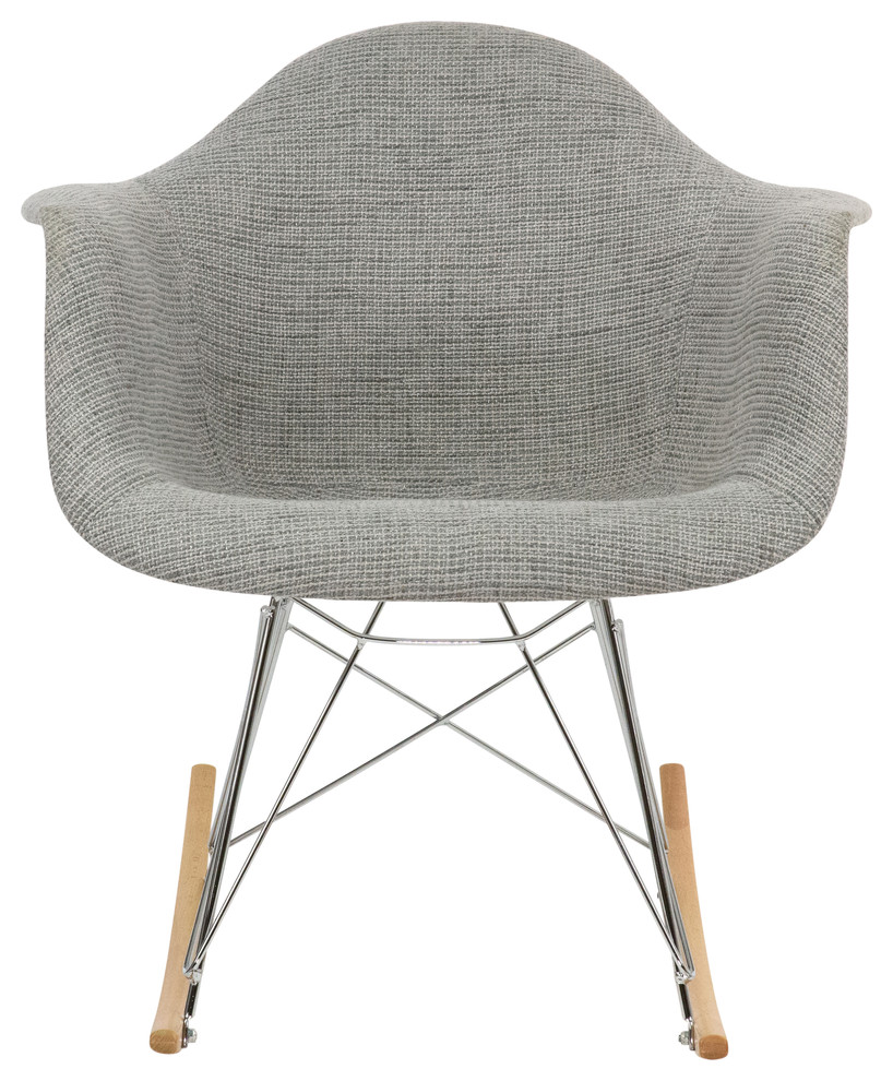 LeisureMod Wilson Twill Fabric Eiffel Rocking Chair   Midcentury   Rocking Chairs   by LeisureMod  Houzz