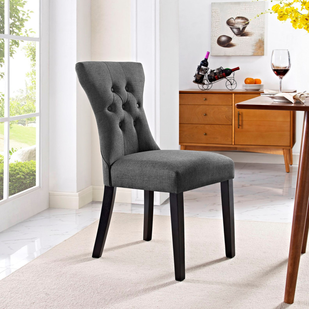 Modern Contemporary Dining Side Chair  Beige Fabric   Transitional   Dining Chairs   by House Bound  Houzz