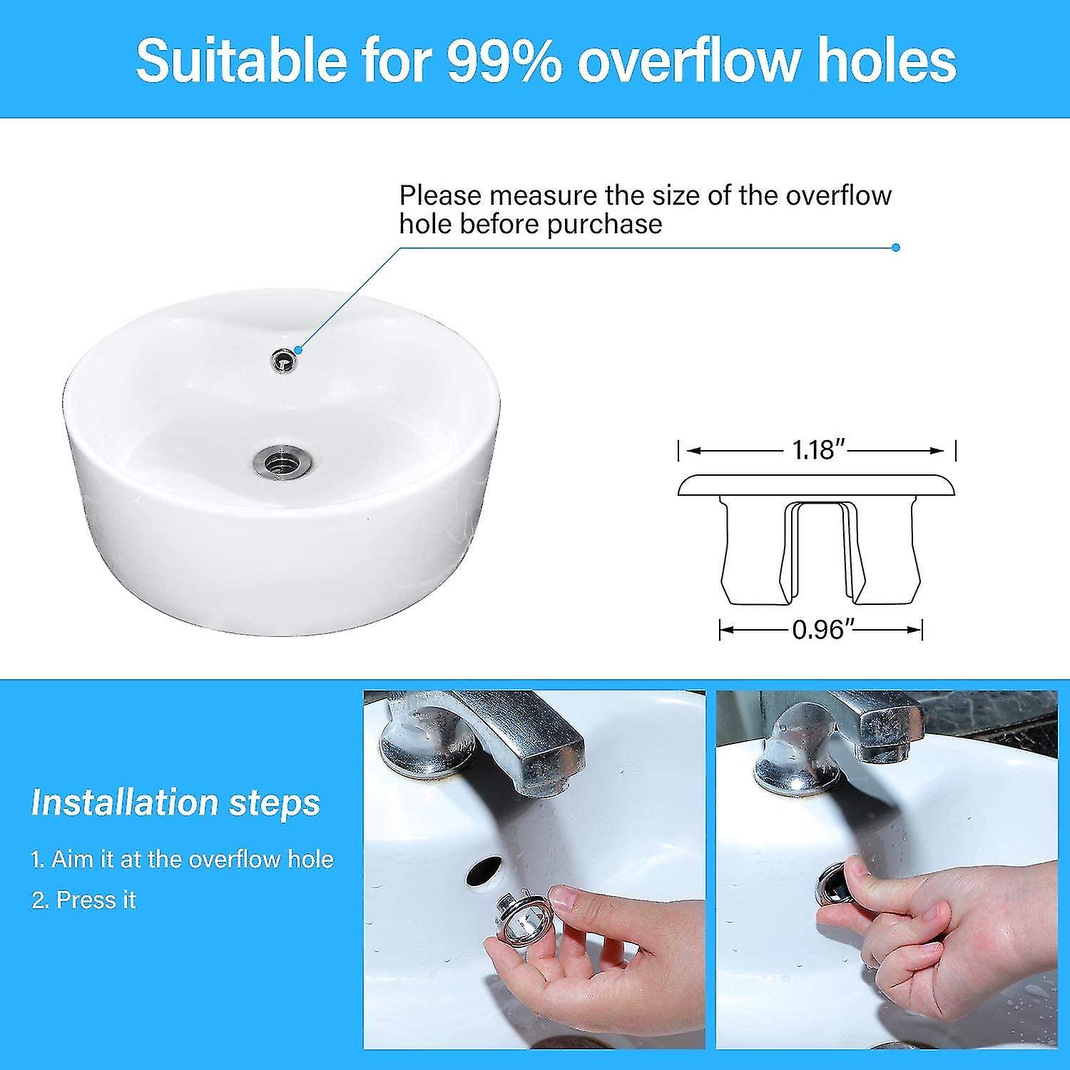 Other Sink Accessory 6 Pieces Sink Overflow Rings， Decorative Kitchen Bathroom Sink Round Overflow Overflow Cover Drain Plug Lid Insert Hole Scrollsqy