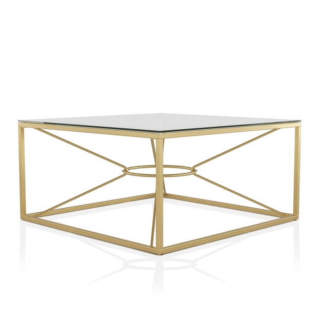 Techna Glass Top Coffee Table Gold Coating clear Homes Inside Out