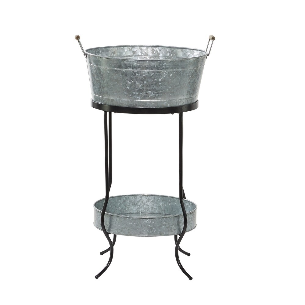 Grey Metal Contemporary Wine Holder 34 x 19 x 19   19 x 19 x 34Round