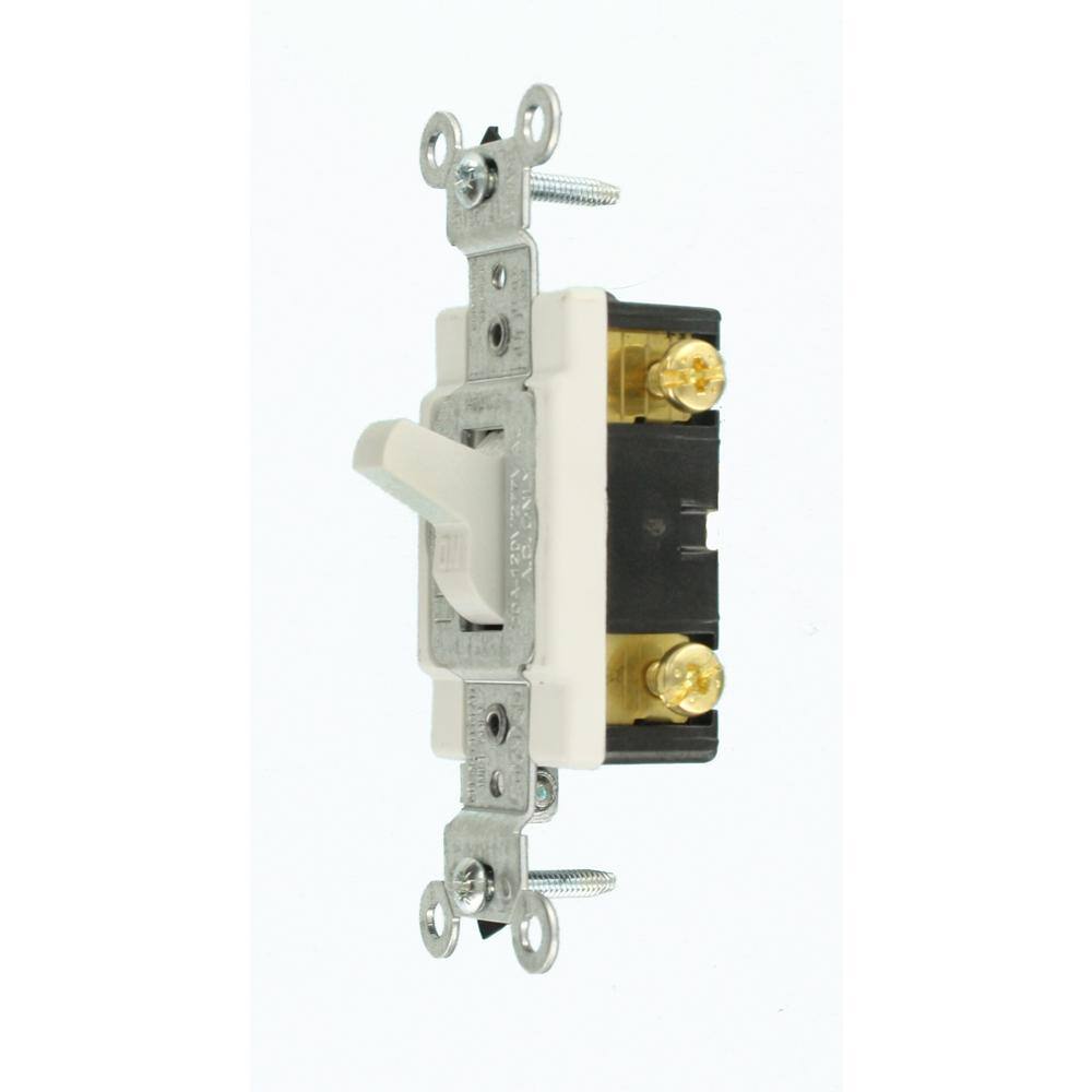 Leviton 20 Amp Commercial Grade Single-Pole Toggle Switch White CS120-2W