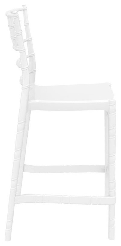 Compamia Chiavari 25.5 quotOutdoor Counter Stool in Glossy White   Asian   Outdoor Bar Stools And Counter Stools   by Homesquare  Houzz