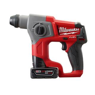 MW M12 FUEL 12V Lithium-Ion Brushless Cordless 58 in. SDS-Plus Rotary Hammer Kit with M12 FUEL Compact Band Saw 2416-21XC-2529-20