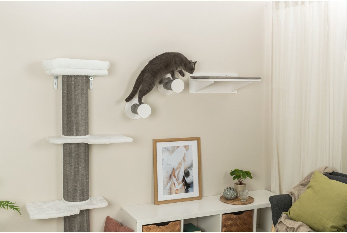 TRIXIE Wall Set 3 - Wall Mount and 3 Steps Covered w/Sisal Scratching Carpet Cat Furniture