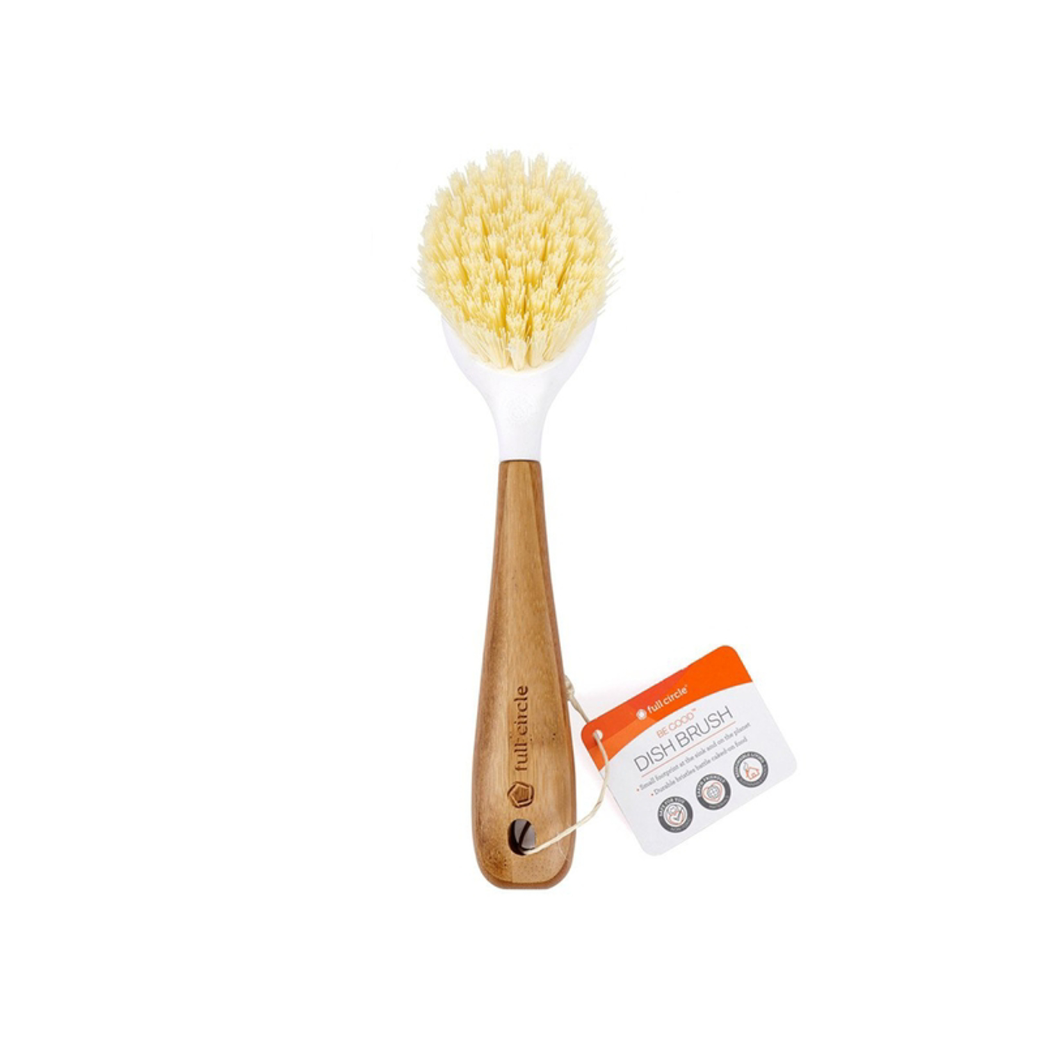 Full Circle Be Good White Bamboo/Plastic Dish Brush