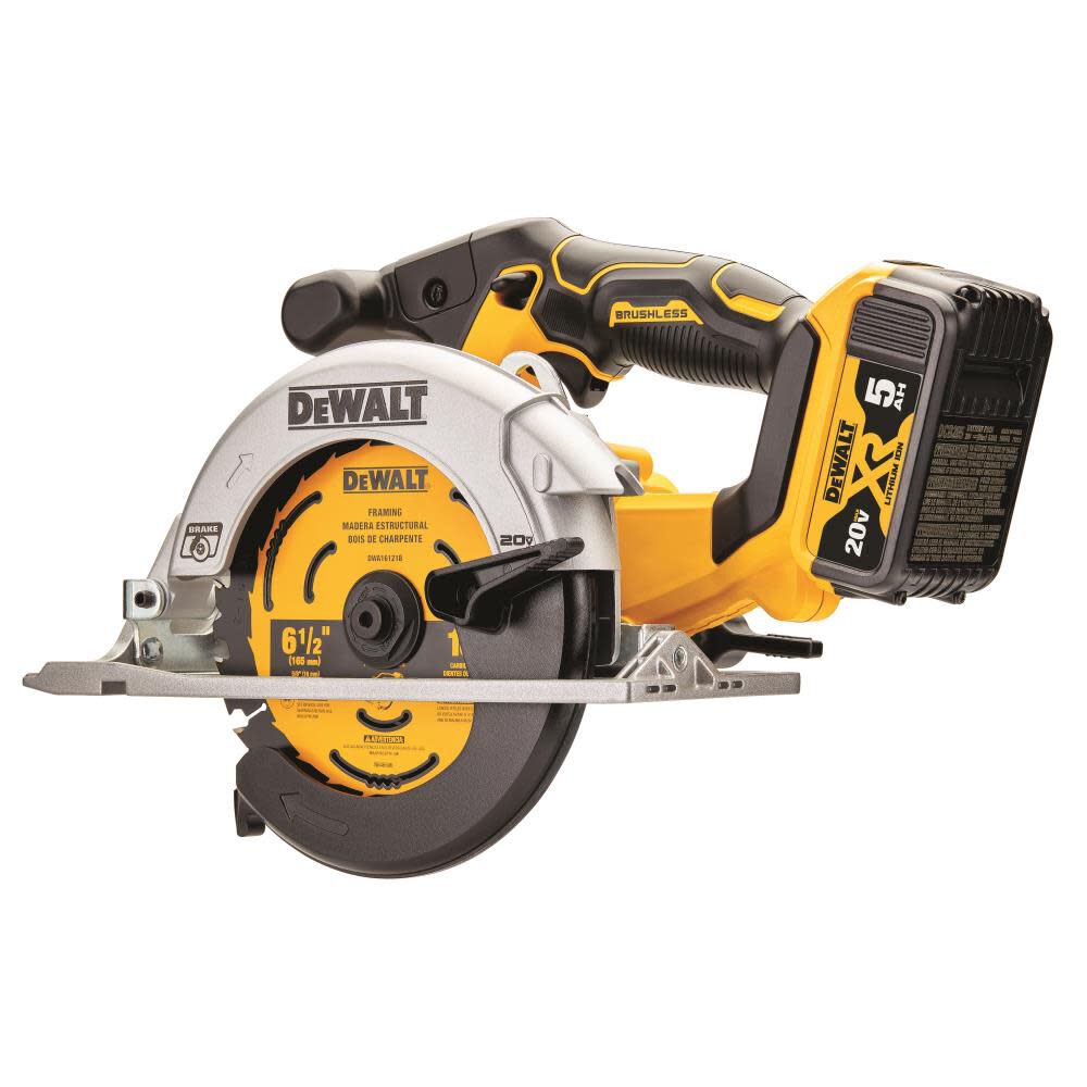 DW 20V MAX 6-1/2 in. Brushless Cordless Circular Saw Kit DCS565P1 from DW