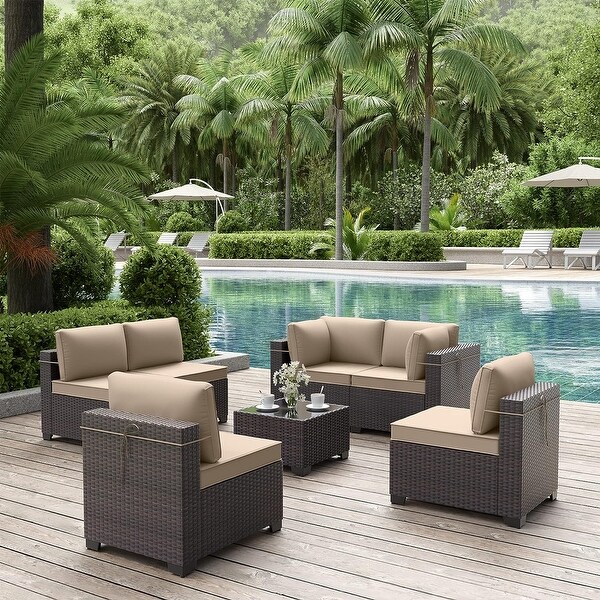 Kullavik 7Piece Rattan Patio Furniture Set Sofa