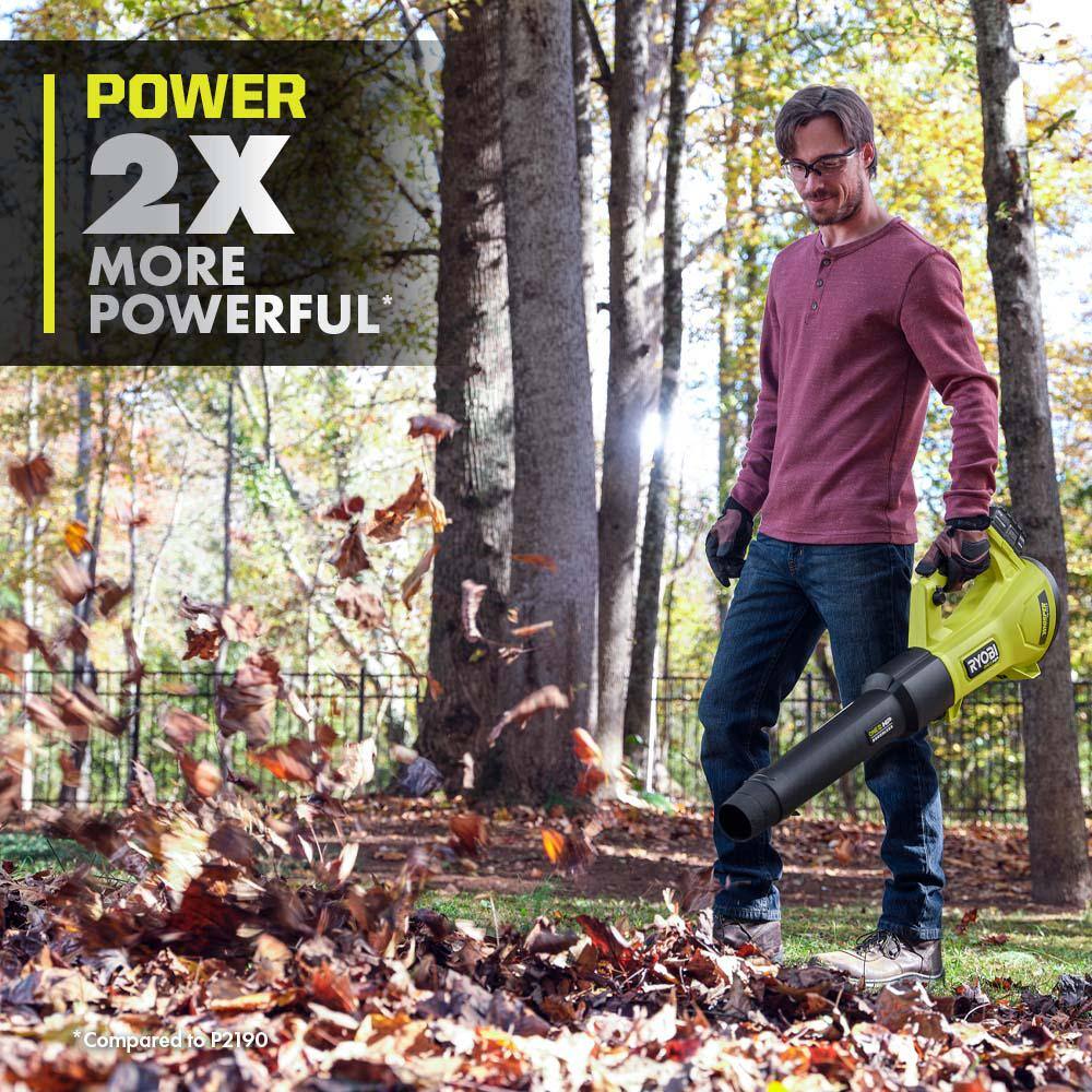 🎉Limited Time Offer🎉RYOBI ONE+ HP 18V Brushless Whisper Series 130 MPH 450 CFM Cordless Battery Leaf Blower (Tool Only) P21014BTL