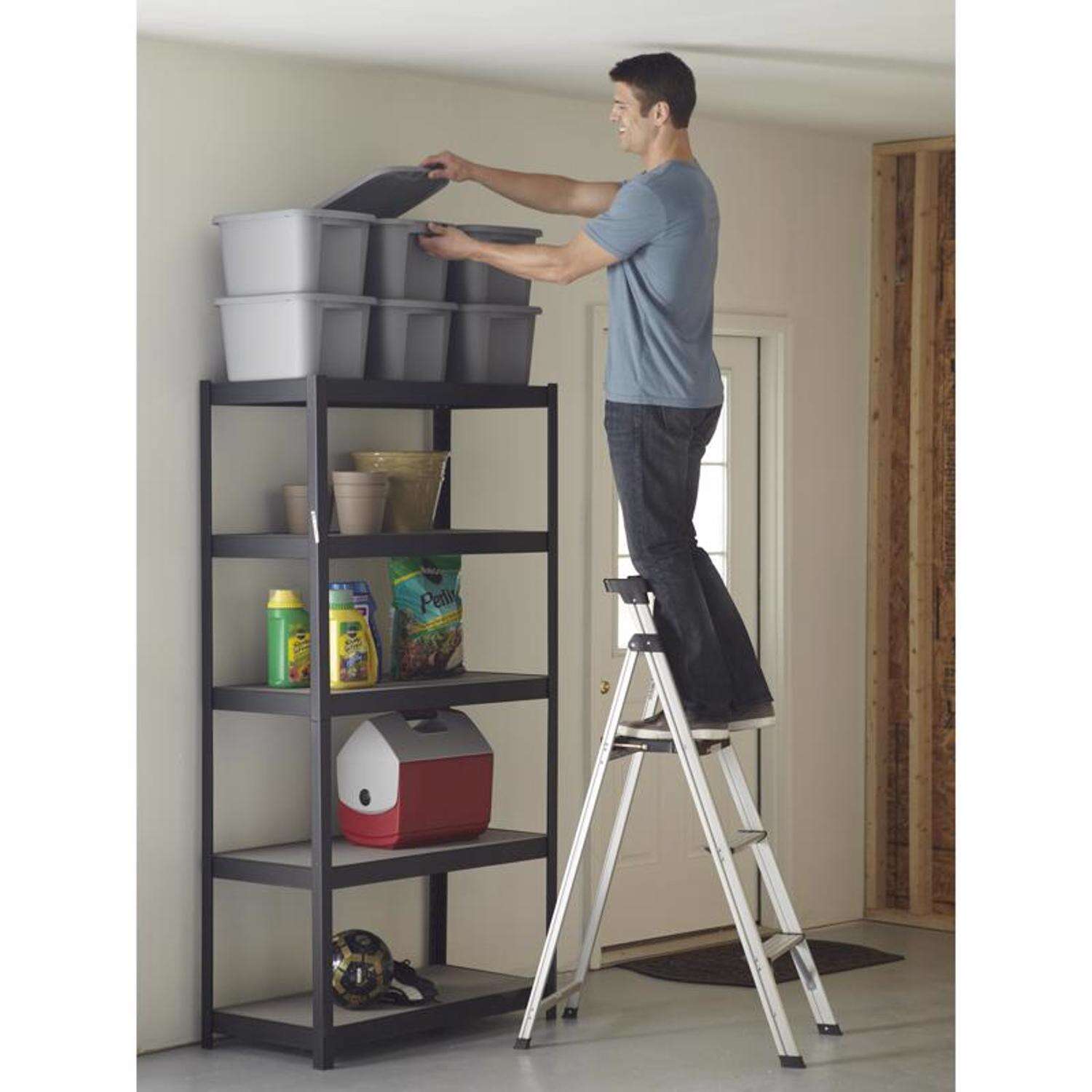 Cosco Lite Solutions 5 ft. H Aluminum Step Ladder Type II 225 lb. capacity