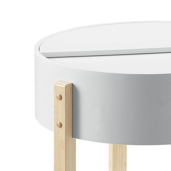 ACME Bodfish End Table in White and Natural