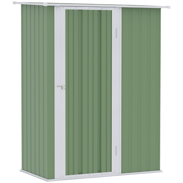 Outsunny 5 x27 X 3 x27 Metal Garden Storage Shed Tool House With Lockable Door For Backyard Patio Lawn