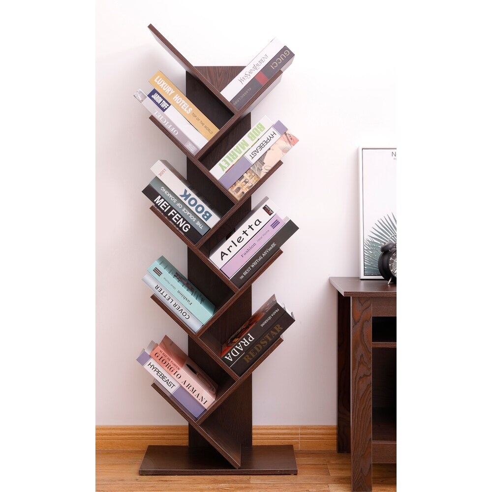 Carbon Loft Drake Wooden 9 shelf Tree Magazine CD Storage Bookcase