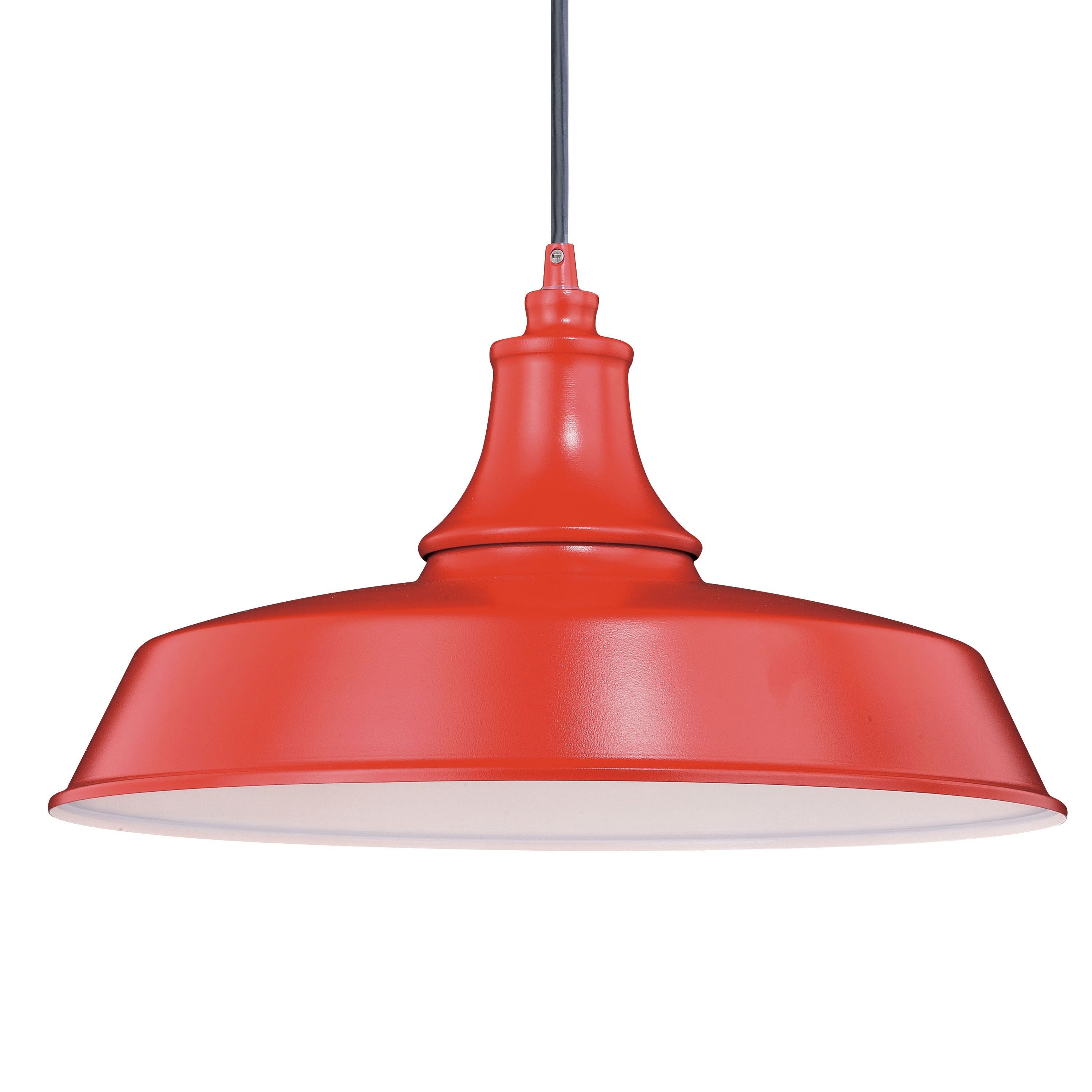 Vaxcel Dorado 1 Light Red White Farmhouse Outdoor Barn Dome Pendant