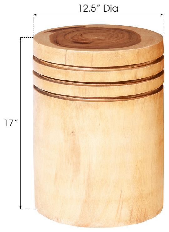 Chamcha Wood Side Table  Round   Rustic   Side Tables And End Tables   by HedgeApple  Houzz