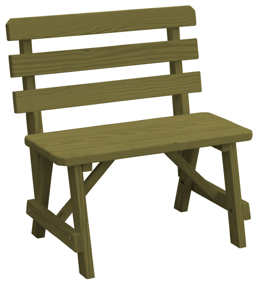 Traditional Cedar Backed Bench   Transitional   Outdoor Benches   by Furniture Barn USA  Houzz