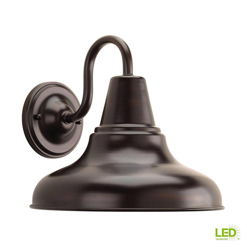 Progress Lighting District LED Collection 1-Light 10.5 in. Outdoor Antique Bronze LED Wall Lantern Sconce P5623-2030K9