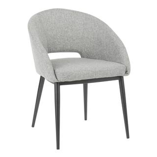 Lumisource Renee Contemporary Grey Upholstered Chair with Black Metal Legs CH-RENEE BKGY