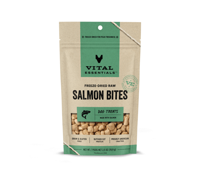 Vital Essentials Freeze-Dried Raw Salmon Bites Dog Treats