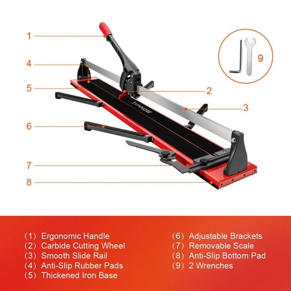 Costway 04762139 48 Inch Manual Tile Cutter Porcel...