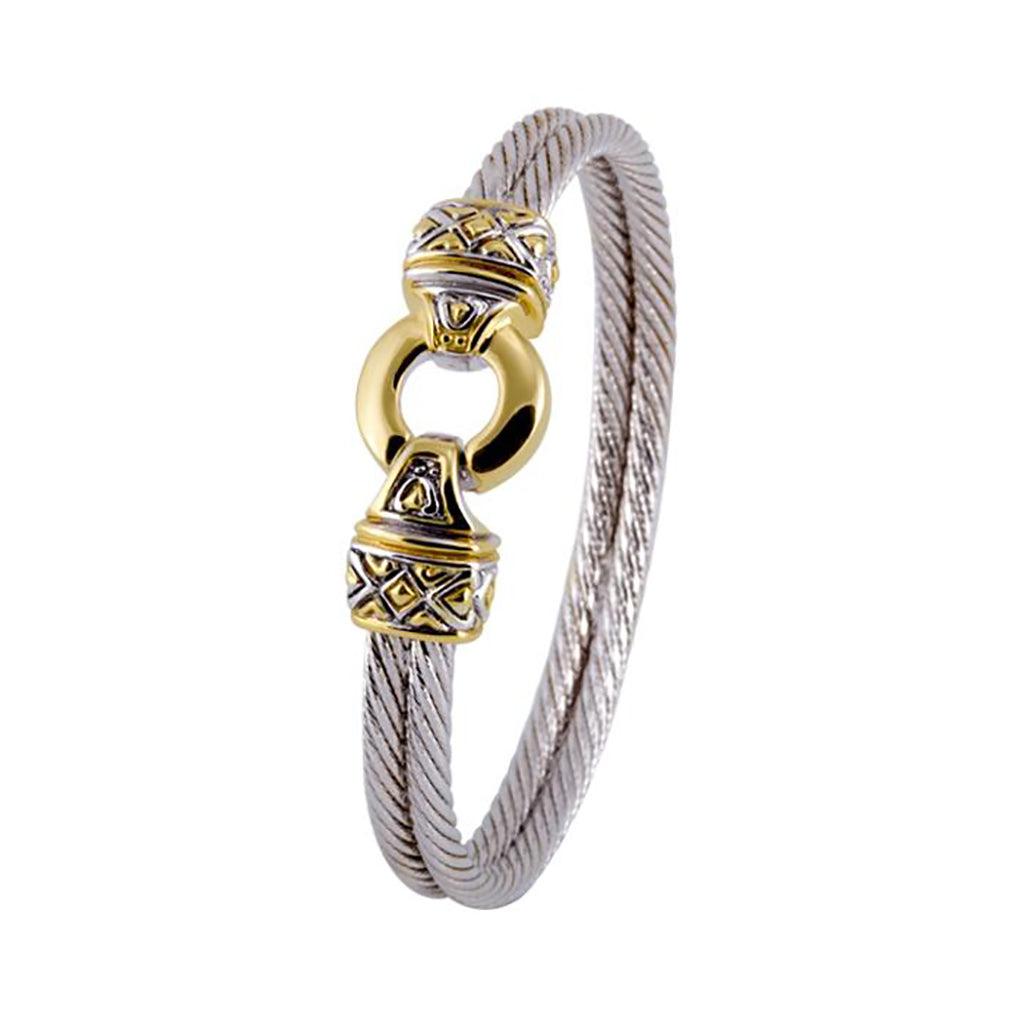 John Medeiros  Antiqua Pavé Circle Double Wire Bracelet