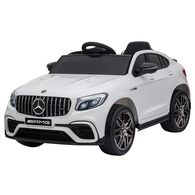 Aosom 12V Ride On Toy Car for Kids with Remote Control Mercedes Benz AMG GLC63S Coupe 2 Speed with Music Electric Light Red