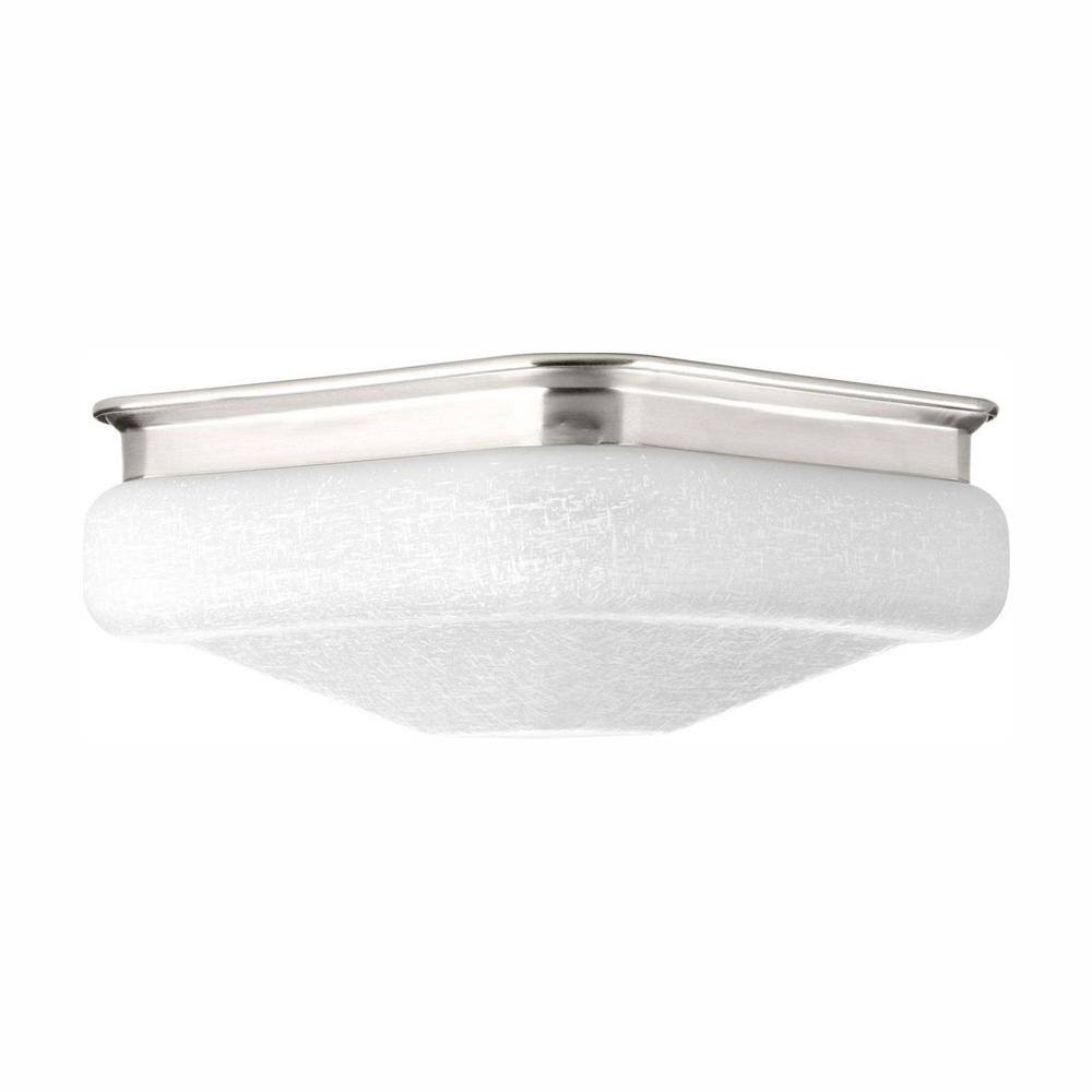 Progress Lighting 11.5 in. Square Collection 25-Watt Brushed Nickel Integrated LED Flush Mount P350024-009-30