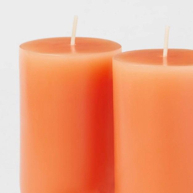 2 wick Shaped Pillar Candle U Tan