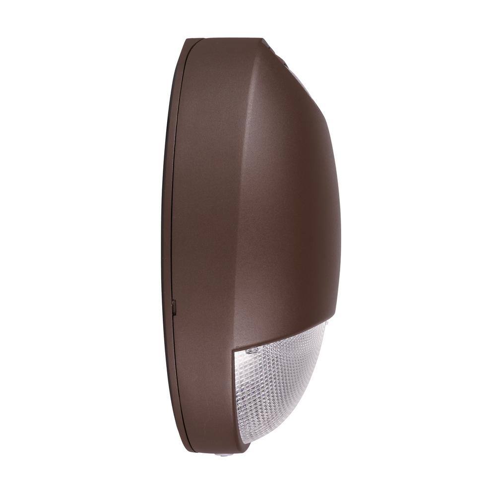 NICOR EOT Series 75-Watt Equivalent Integrated LED Bronze Outdoor Teardrop Emergency Wall Pack Light with Photocell 5000K EOT1MV5KBZPS