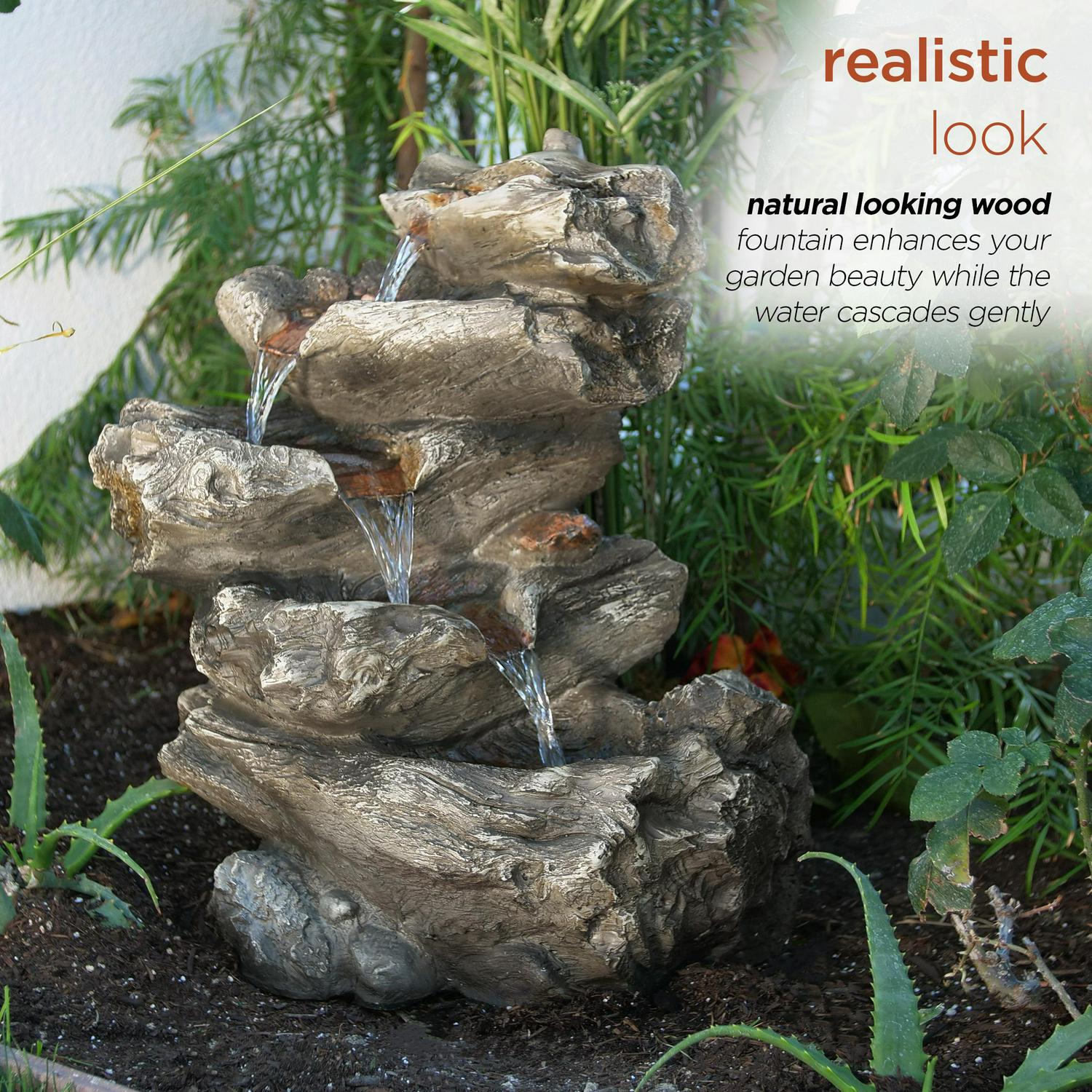 Alpine Corporation Rainforest 5-Tier Fountain with LED Light