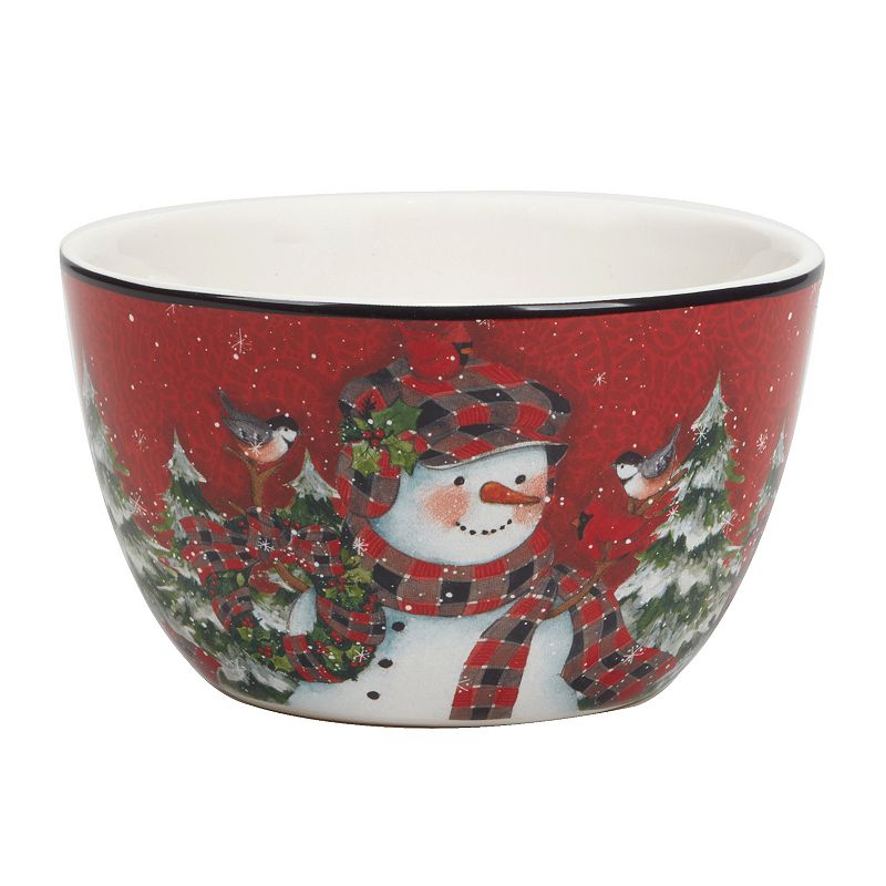 Certified International Christmas Lodge Snowman 4-pc. Ice Cream Bowl Set