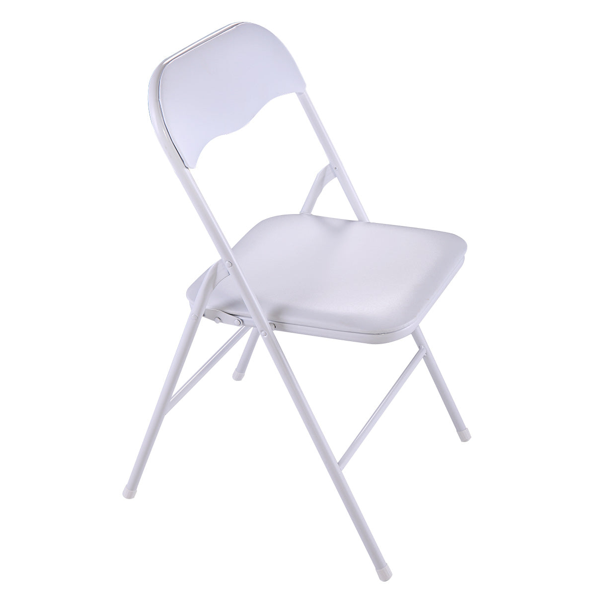 Jaxpety 5 Pack Commercial White Plastic Folding Chairs Stack-able Wedding Party Event