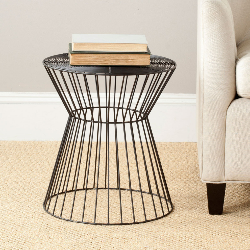 Dala Iron Wire Accent Table Black   Industrial   Side Tables And End Tables   by Virgil Stanis Design  Houzz