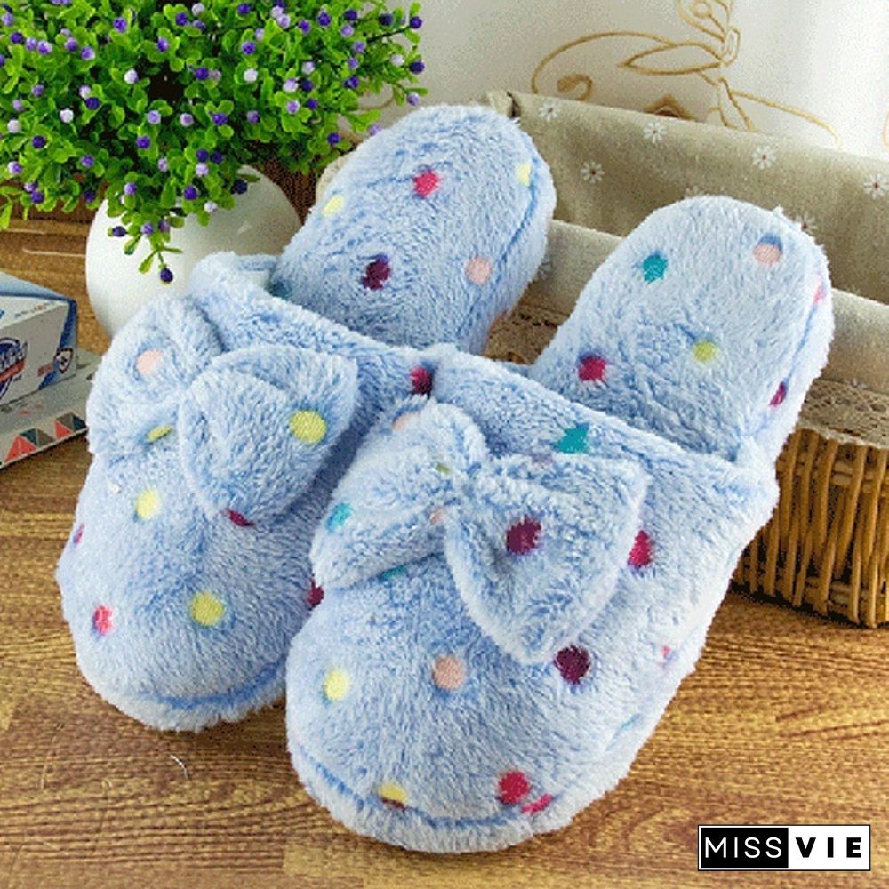 Women Cute Warm Soft Plush Slipper Ladies Home Non-Slip Slippers Indoor Shoes