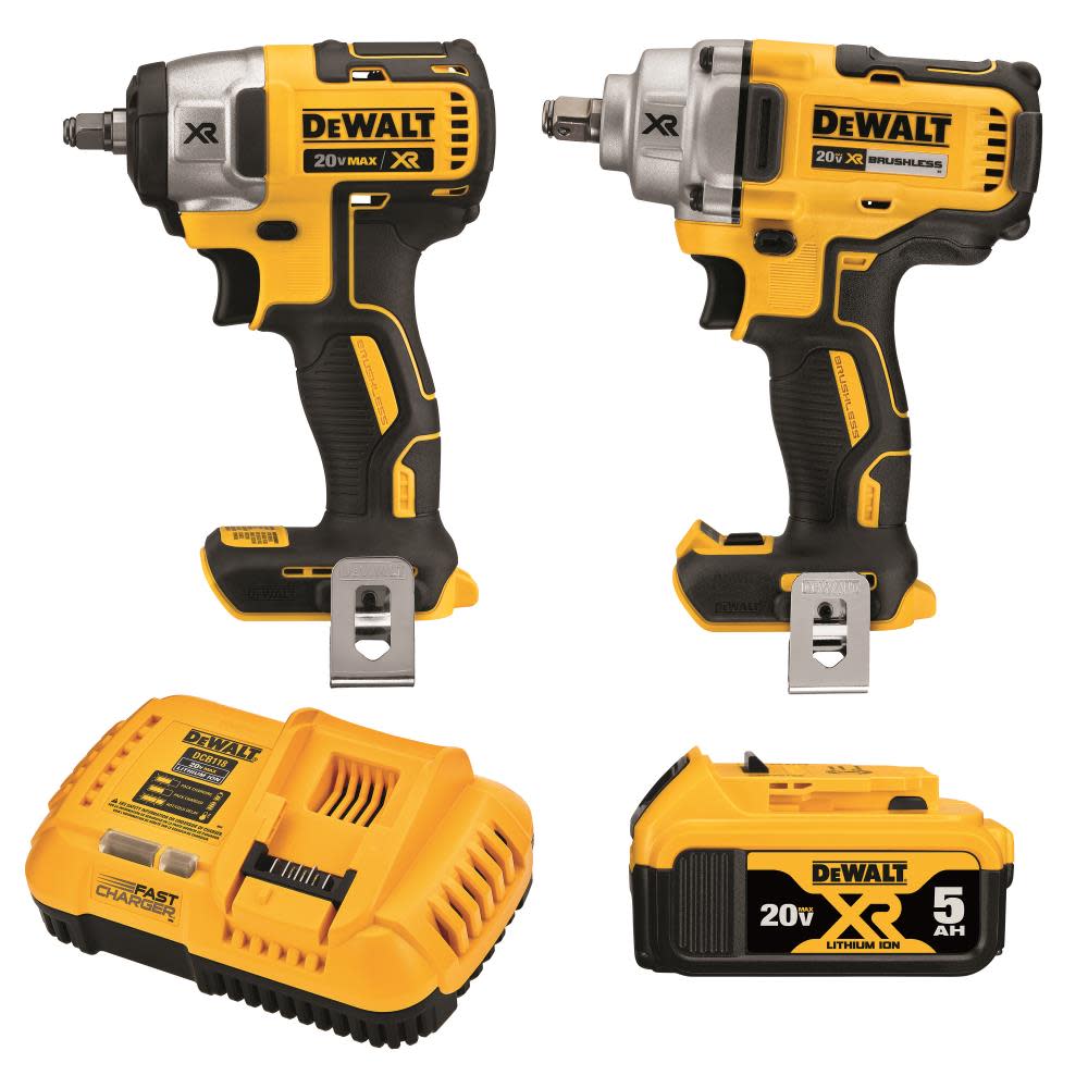 DW 20V MAX XR Brushless Cordless 2-Tool Impact Wrench Kit DCK205P1 from DW