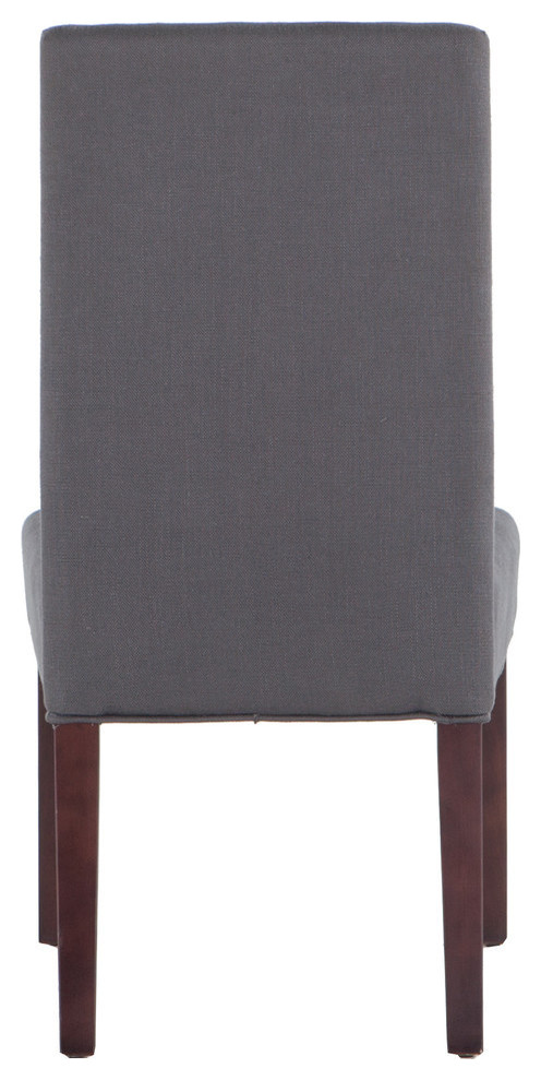 Jona Dark Gray Linen Dining Chairs  Set of 2   Transitional   Dining Chairs   by World Interiors  Houzz