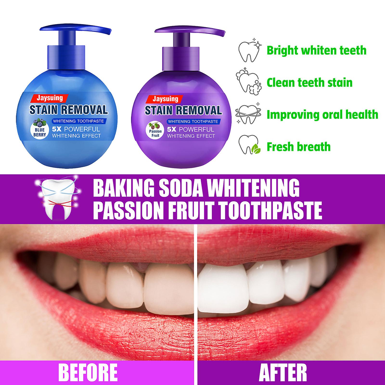 Oral Care， Toothpaste， Baking Soda， Press， Toothpaste， Blueberry， Passion Fruit， Brighten Teeth Color Classification Blueberry 220g