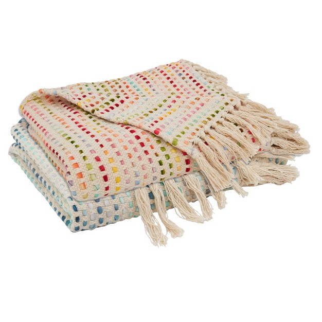 Saro Lifestyle Tasseled Throw With Confetti Design