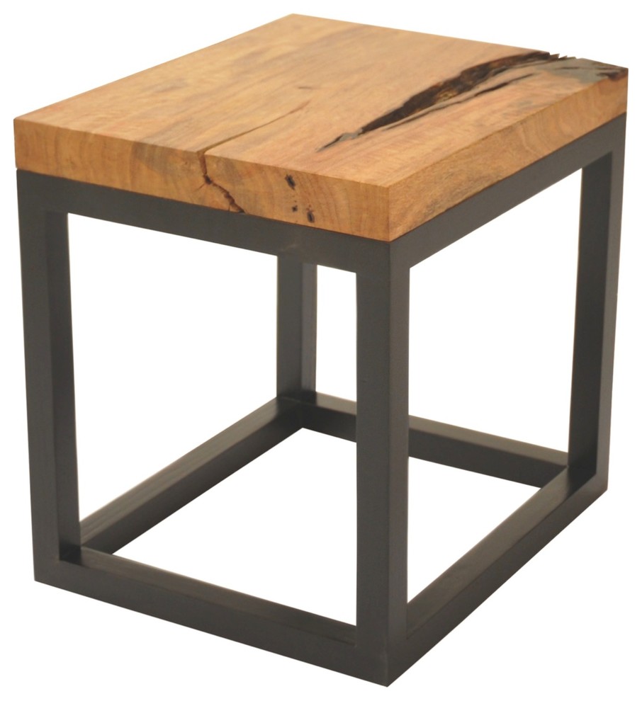 Reclaimed Wood Side Table  Mango Top   Rustic   Side Tables And End Tables   by Rotsen Furniture  Houzz