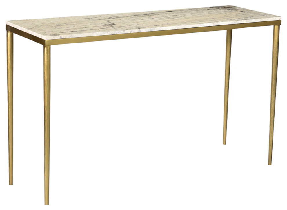 Matthew Izzo Home Arlon Travertine Console Table   Midcentury   Console Tables   by Matthew Izzo  Houzz