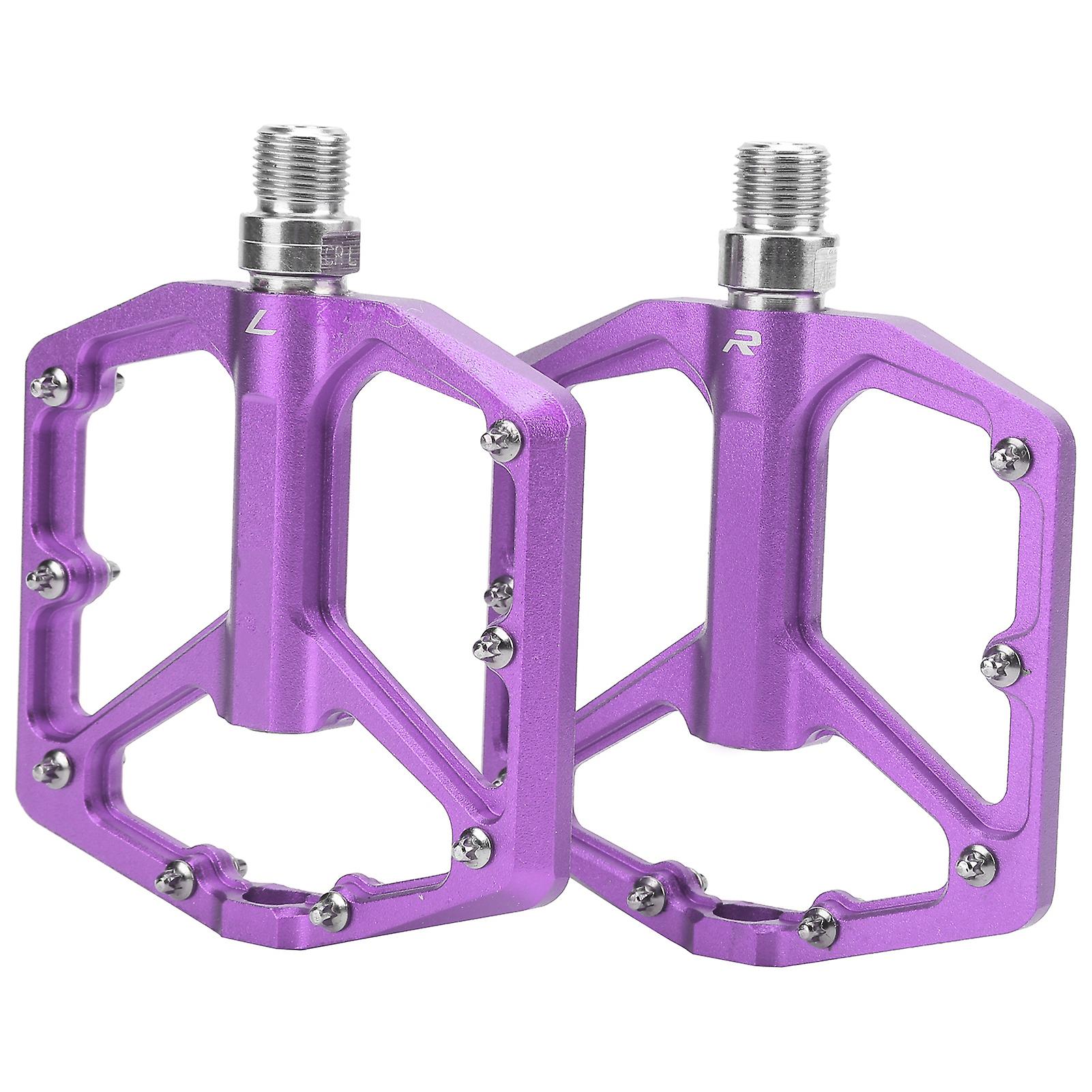 1 Pair Ztto Mountain Bike Pedals Aluminium Alloy Nonslip Bicycle Platform Flat Pedalspurple