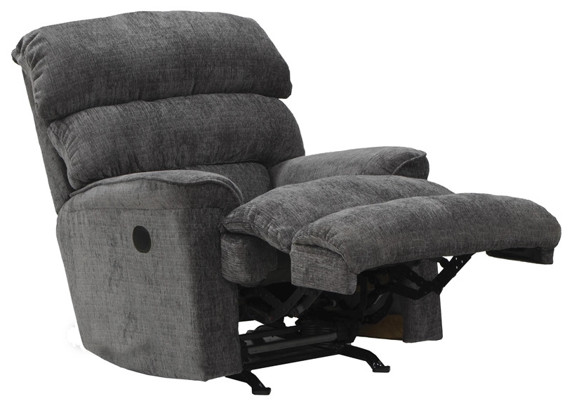 Atkins Power Wall Hugger Recliner in Gray Polyester Fabric   Transitional   Recliner Chairs   by Homesquare  Houzz