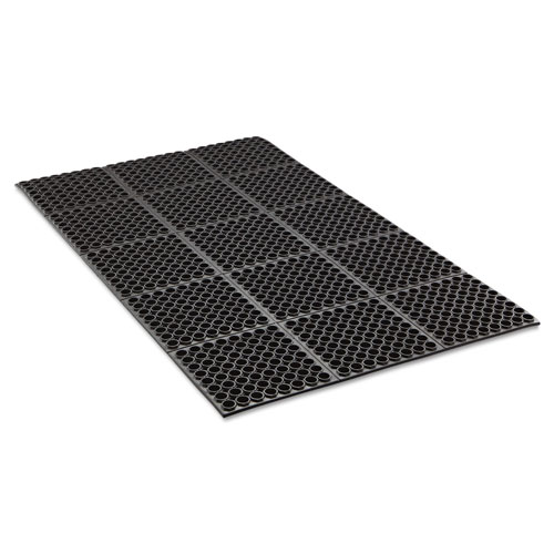 Crown Safewalk Heavy-Duty Anti-Fatigue Drainage Mat | General Purpose， 36 x 60， Black | CWNWSTF35BLA