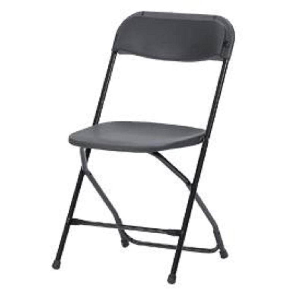 Cosco Heavy-Duty Black Contoured Back Plastic Outdoor Safe Folding Chair (Set of 8) 60540BLK8E