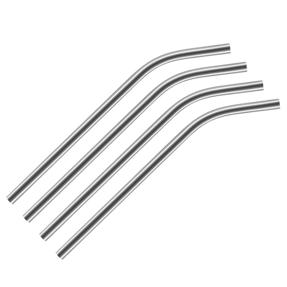 Reusable Metal Straws 4Pcs  Stainless Steel Bent Drinking Straw 10.5\